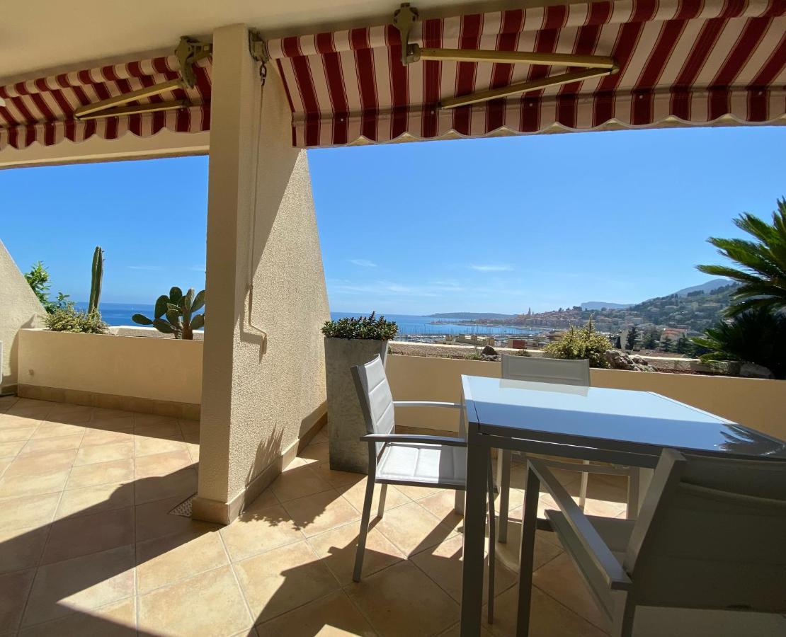 Mansfield Vue Carte Postale Terrasse Piscine Calme Port A 200M A Pied Apartment Menton Bagian luar foto
