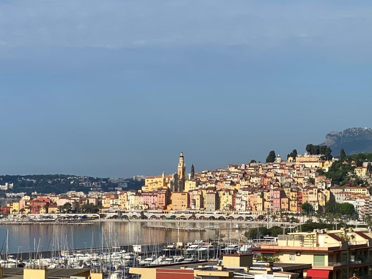 Mansfield Vue Carte Postale Terrasse Piscine Calme Port A 200M A Pied Apartment Menton Bagian luar foto