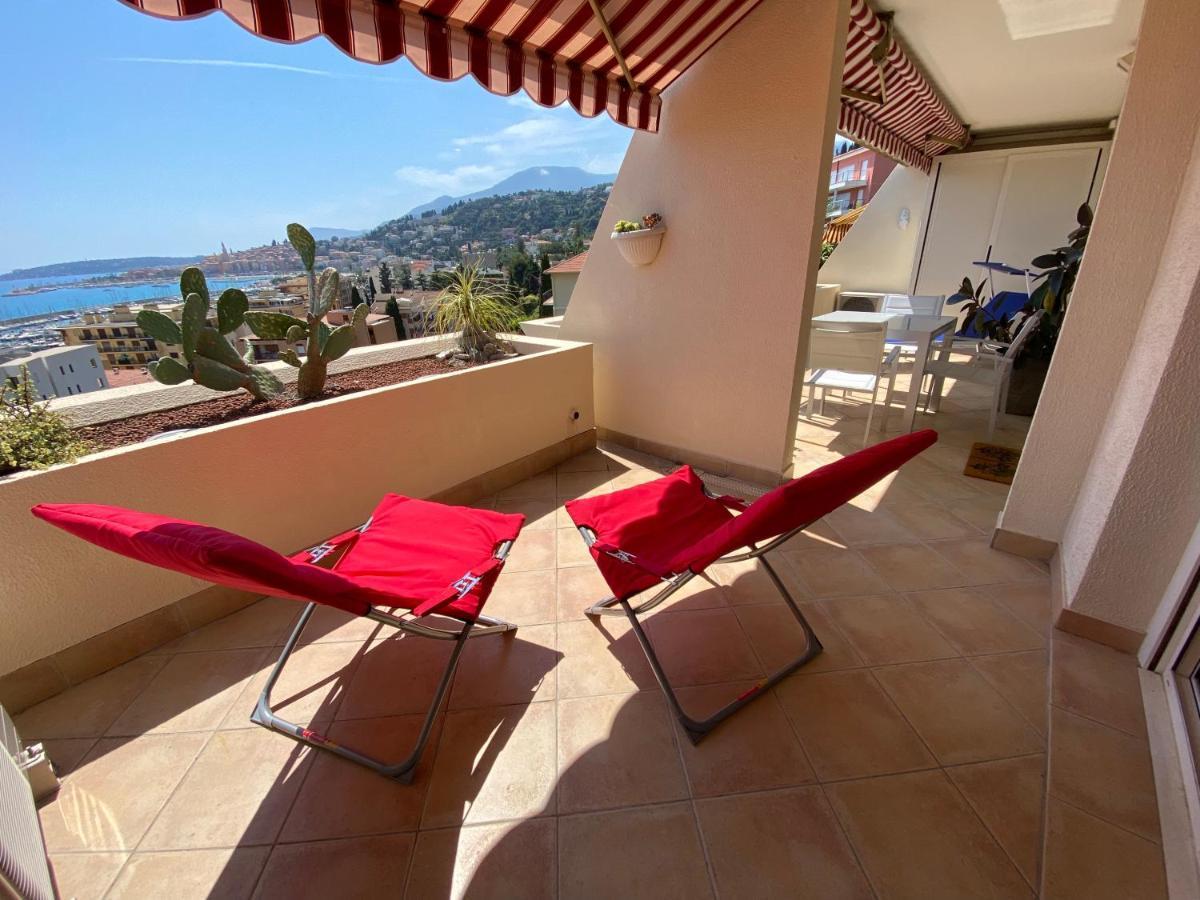 Mansfield Vue Carte Postale Terrasse Piscine Calme Port A 200M A Pied Apartment Menton Bagian luar foto