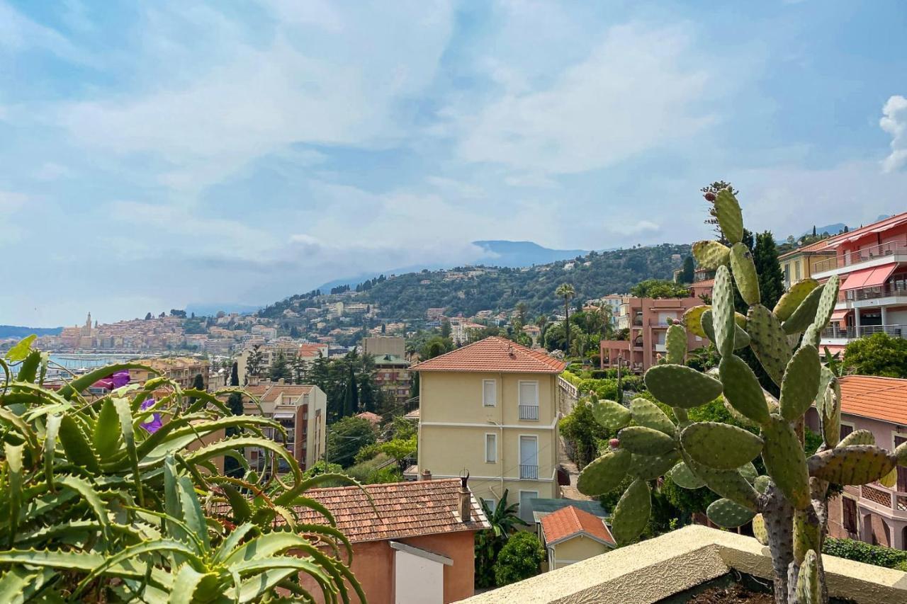Mansfield Vue Carte Postale Terrasse Piscine Calme Port A 200M A Pied Apartment Menton Bagian luar foto